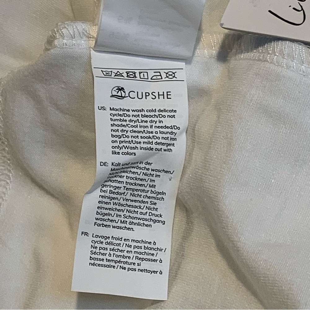 Cupshe Mattie Drop Sleeve Tiered Hem Tee shirt women’s size M white - Picture 6 of 7